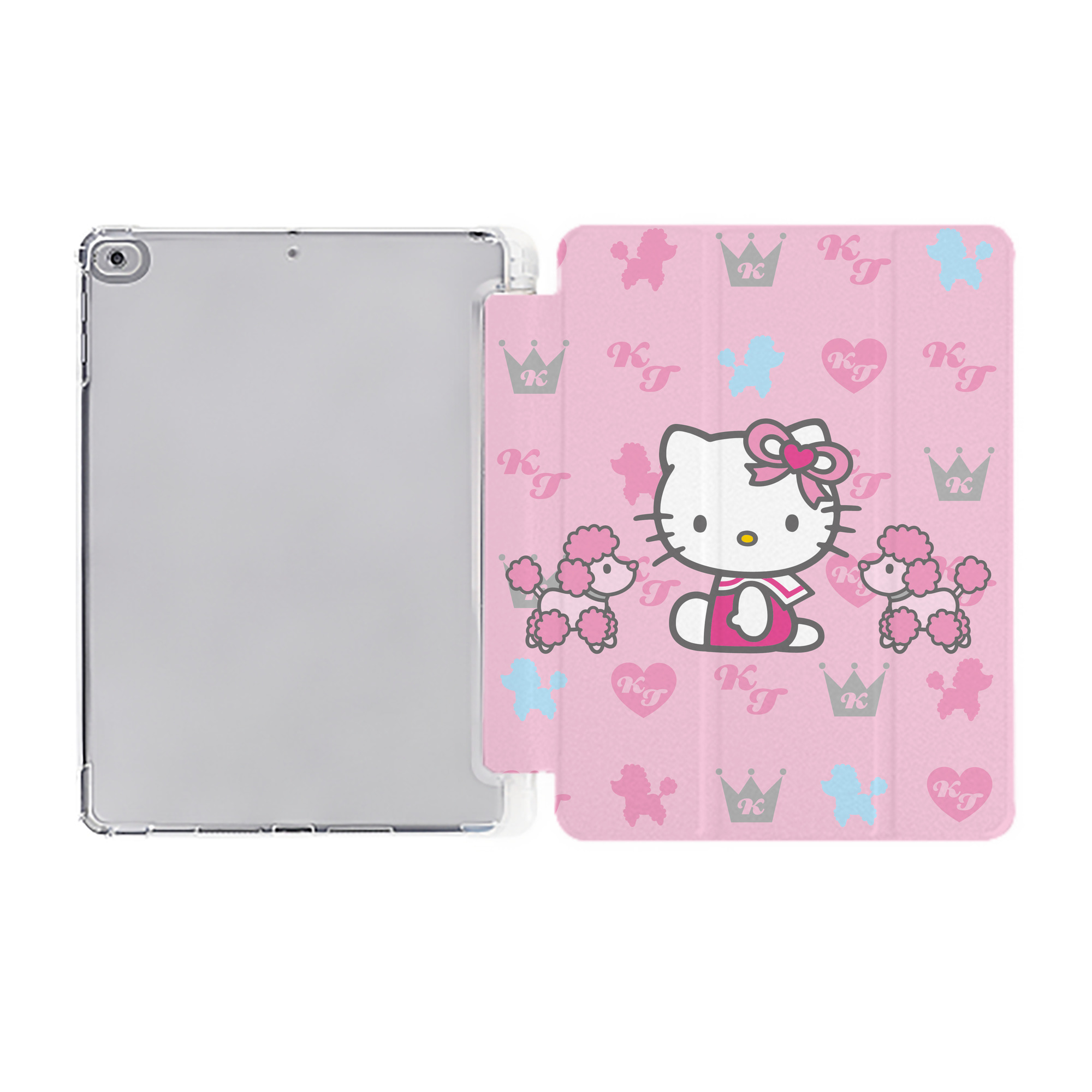 （画像用） Hello Kitty ハローキティ IPad ケース ペン収納付き 三つ折りスタンド PUレザー×シリコン 対応機種9.5/10.5/10.9インチ